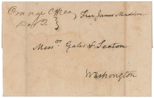 James Madison Signed 3" x 5" Presidential Free Frank (PSA/DNA Encapsulated)
