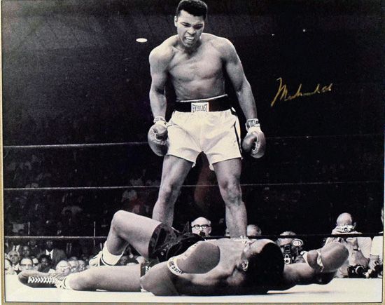 Muhammad Ali Superbly Signed 16" x 20" Over Liston Photo (JSA)