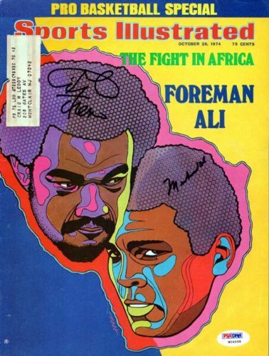 Muhammad Ali & George Foreman Rare Signed Sports Illustrated Magazine (PSA/DNA)