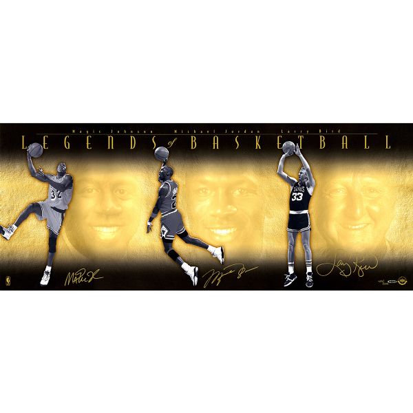 Michael Jordan, Larry Bird & Magic Johnson Signed Limited Edition "Legends Of Basketball" Display (Upper Deck)