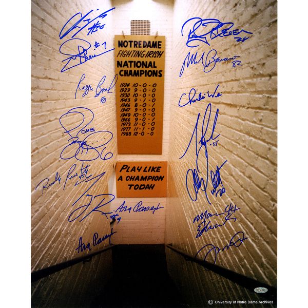 Notre Dame Limited Edition Signed 16" x 20" Photo w/ 14 Signatures! (Steiner Sports)