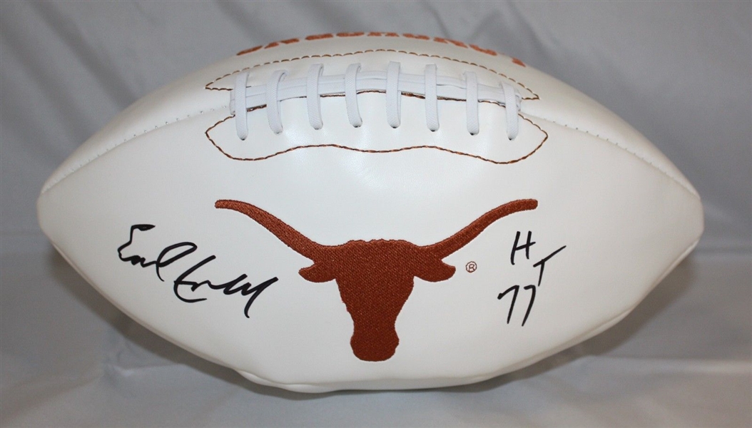 Earl Campbell Signed Texas Longhorns Football w/ "HT 77" Inscription (JSA)