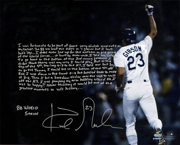 Kirk Gibson Signed & Hand Written 88 World Series Story 16" x 20" Photo (Steiner Sports)