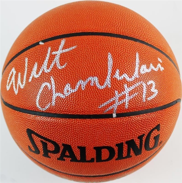 Wilt Chamberlain Signed Spalding NBA Leather Game Model Basketball - PSA/DNA Graded GEM MINT 10!