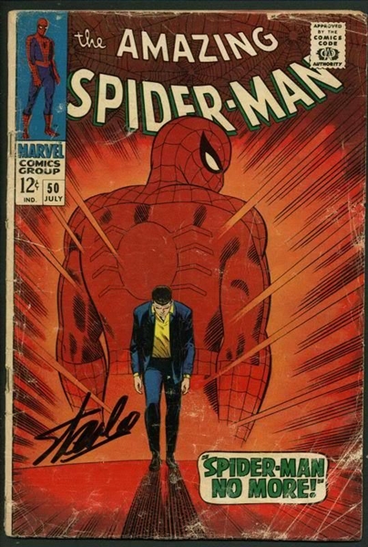 Stan Lee Signed The Amazing Spider-Man #50 Comic - PSA/DNA Graded GEM MINT 10!