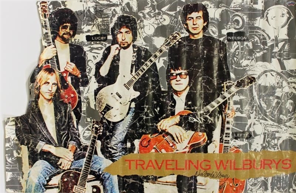 The Beatles: George Harrison One-of-a-Kind Signed Traveling Wilburys Poster w/ "Nelson Wilbury" Signature (PSA/DNA, Caiazzo, & Cox LOAs)