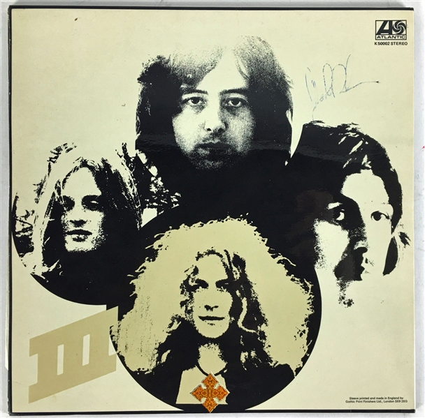 Led Zeppelin: John Bonham Signed Led Zeppelin III Record Album (PSA/DNA)