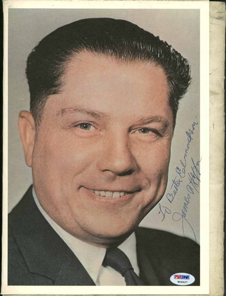 Jimmy Hoffa Signed 8" x 11" Teamsters Photo (PSA/DNA)