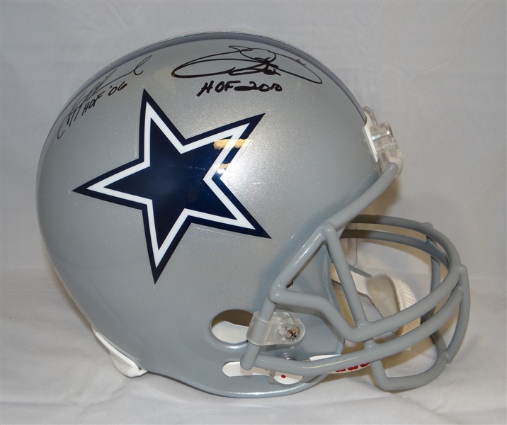 Troy Aikman & Emmitt Smith Dual Signed Dallas Cowboys F/S Helmet (JSA)