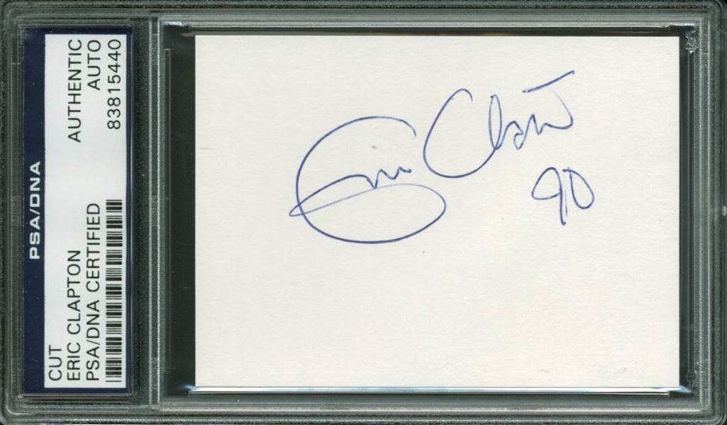 Eric Clapton Signed Sheet w/ Superb Full Name Autograph (PSA/DNA Encapsulated)