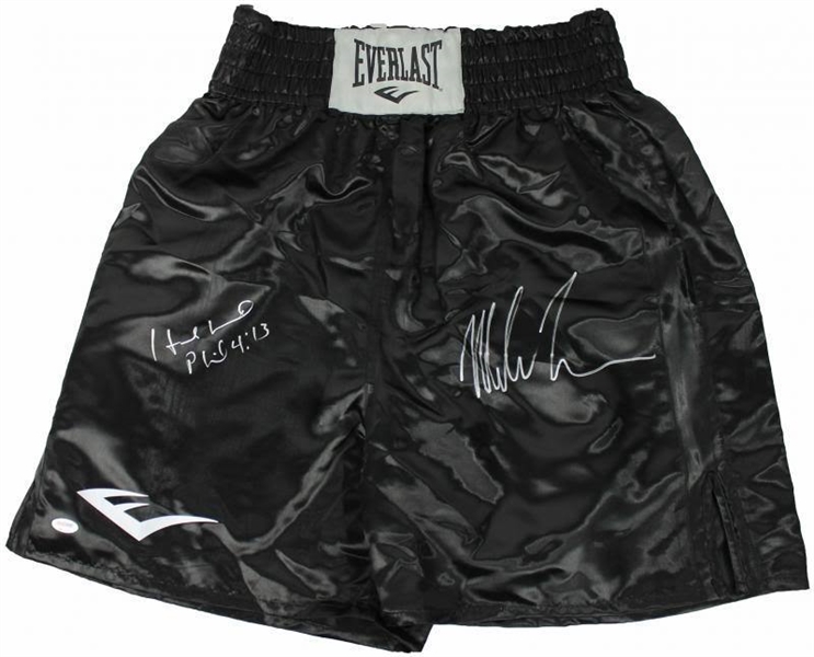 RARE Mike Tyson & Evander Holyfield Dual-Signed Everlast Boxing Trunks (PSA/DNA)