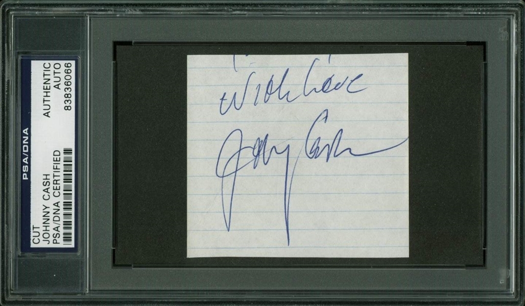 Johnny Cash Signed 2.75" x 3" Cut (PSA/DNA Encapsulated)