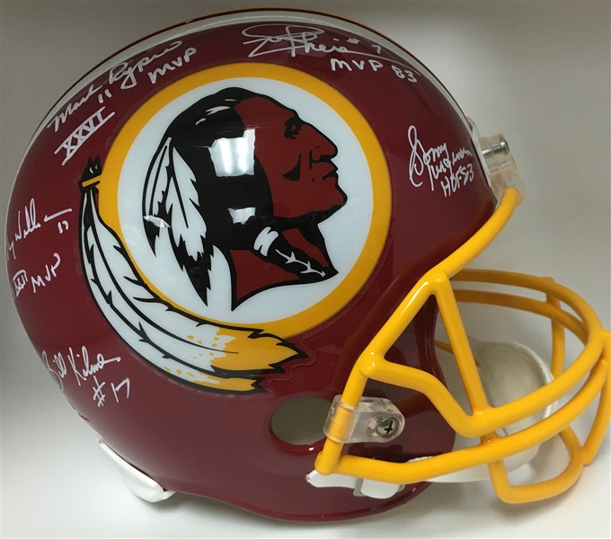 Redskins QB Greats Signed Full Size Helmet w/ Theismann, Jurgensen & Others (JSA)