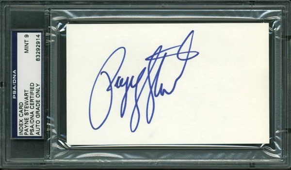 Payne Stewart Signed Near-Mint 3" x 5" Note Card (PSA/DNA Encapsulated)