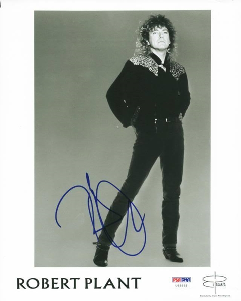 Led Zeppelin: Robert Plant Signed 8" x 10" Black & White Promotional Photo (PSA/DNA)
