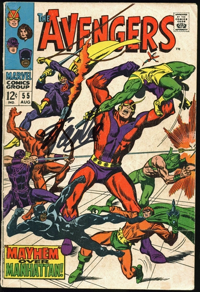 Stan Lee Signed Original 1968 "The Avengers" #55 Comic Book (PSA/DNA)
