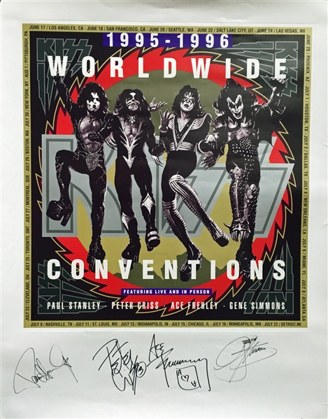 KISS Limited Edition Group Signed 1996/96 Over-Sized Poster (PSA/JSA Guaranteed)