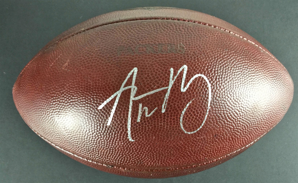 Aaron Rodgers Game Used & Signed Official NFL Leather Game Model Football (JSA)