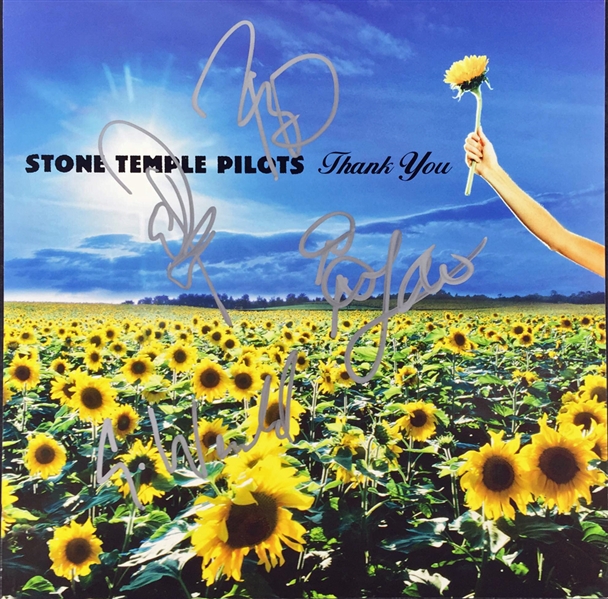 Stone Temple Pilots Group Signed "Thank You" Record Flat (PSA/JSA Guaranteed)