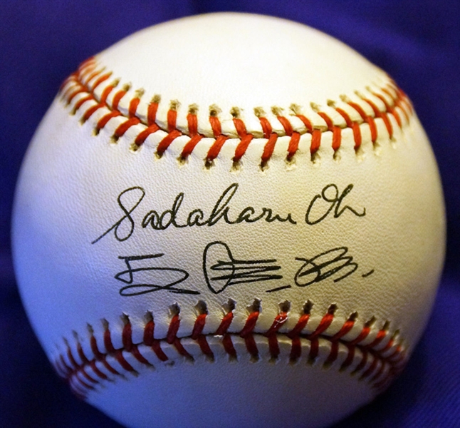 Sadaharu Oh Superb Signed ONL Baseball with English & Japanese Signatures! (JSA)