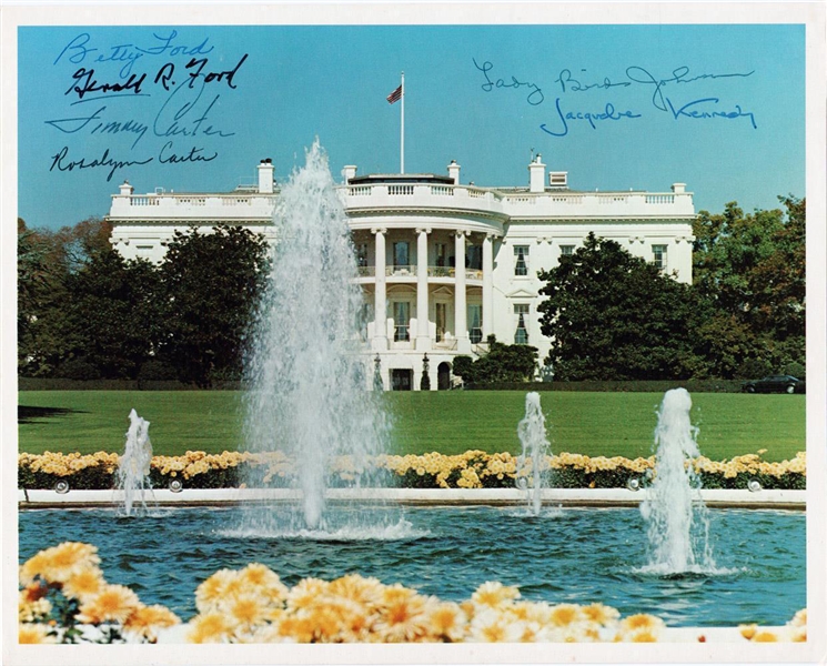 U.S. Presidents & First Ladies Signed 8" x 10" White House Photo w/Fords, Carters, Lady Bird Johnson & Jackie Kennedy! (PSA/DNA)