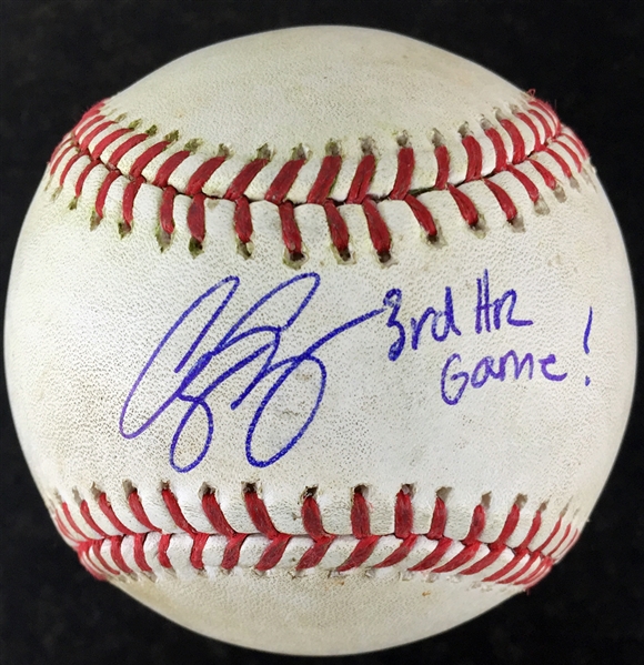 Corey Seeger Signed & Game Used OML Baseball from 9-23-15 Game vs. DBacks (JSA & MLB Holo)