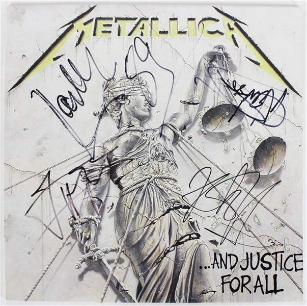 Metallica Rare Group Signed "And Justice For All" Record Album (PSA/DNA)