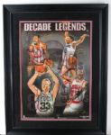 "Decade Legends" Signed Lithograph Including Michael Jordan, Wilt Chamberlain, Julius Erving and Larry Bird (#141/200)(UDA & PSA/DNA)