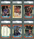 1986 Fleer Basketball Complete Signed Set - 143 Autographed Cards - Including Jordan Rookie, Stern Checklist, etc. (PSA/DNA Encapsulated)