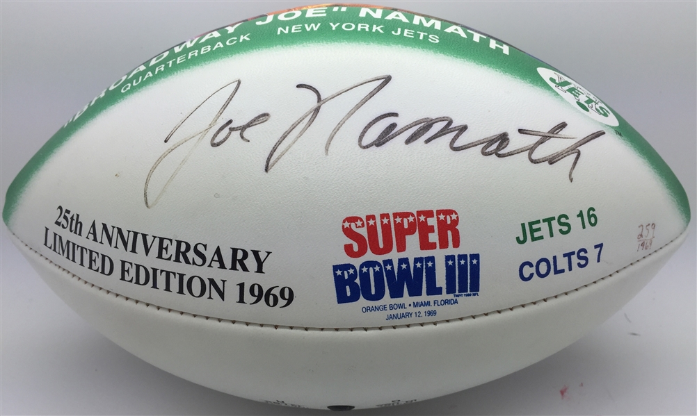 Joe Namath Signed Super Bowl III Anniversary Football (JSA)