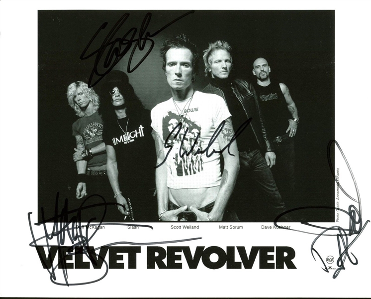 Velvet Revolver Full Band Signed Promo Photo w/ Scott Weiland! (PSA/DNA)