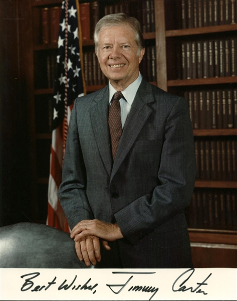 President Jimmy Carter Signed 8" x 10" Color Photograph w/ Rare Full-Name Autograph! (JSA)