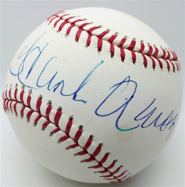 Hank Aaron Signed OML Baseball w/ Huge Autograph! (Steiner Sports)