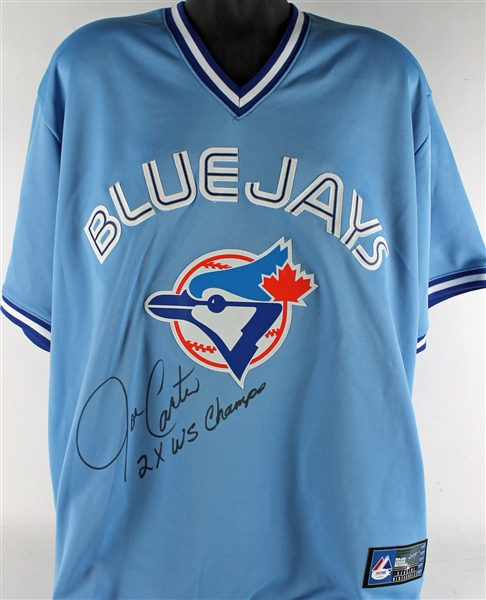 Joe Carter Signed Blue Jays Majestic Jersey (PSA/DNA)