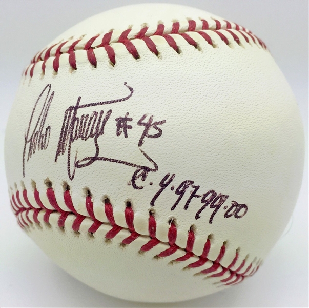 Pedro Martinez Playing-Era Signed OML Baseball w/ "Cy 97,99,00" Inscription (PSA/DNA)