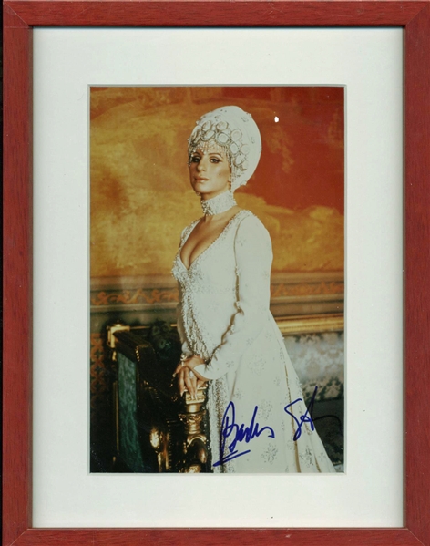Barbra Streisand Rare Signed 8" x 10" Color Photo Framed Display (PSA/DNA)