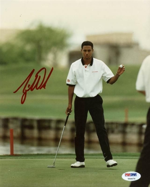 Tiger Woods Rare Early Signed 8" x 10" Color Photo - PSA/DNA Graded GEM MINT 10!