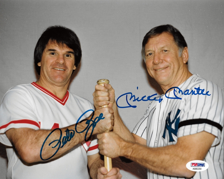 Mickey Mantle & Pete Rose Dual Signed 8" x 10" Color Photo (PSA/DNA)