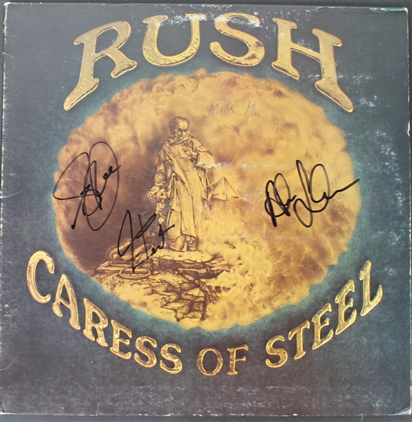 RUSH Group Signed "Caress of Steel" Album w/ All 3 Signatures! (PSA/DNA)