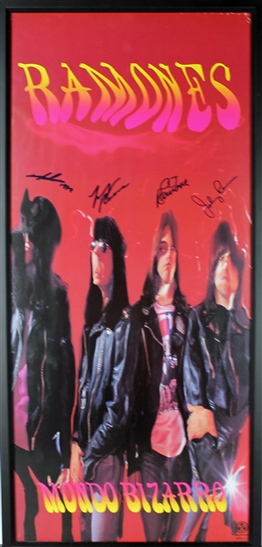 The Ramones Group Signed 21.5" x 38.5" Mondo Bizarro Promotional Poster (PSA/DNA)
