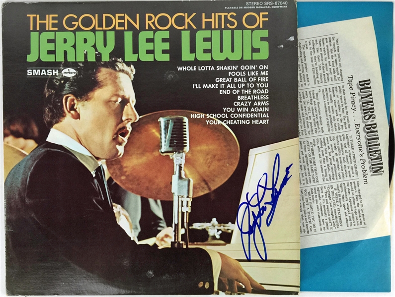 Jerry Lee Lewis Signed "The Golden Rock Hits" Record Album (JSA ALOA)