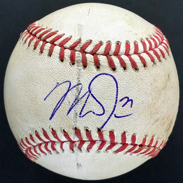 Mike Trout Game Used & Signed OML Baseball from 7-31-2015 Game vs. Dodgers (Trout 3-for-4 w/HR)(PSA/DNA & MLB Authentication)