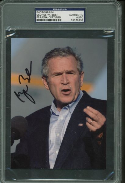 President George W. Bush Signed 4" x 6" Photo (PSA/DNA Encapsulated)