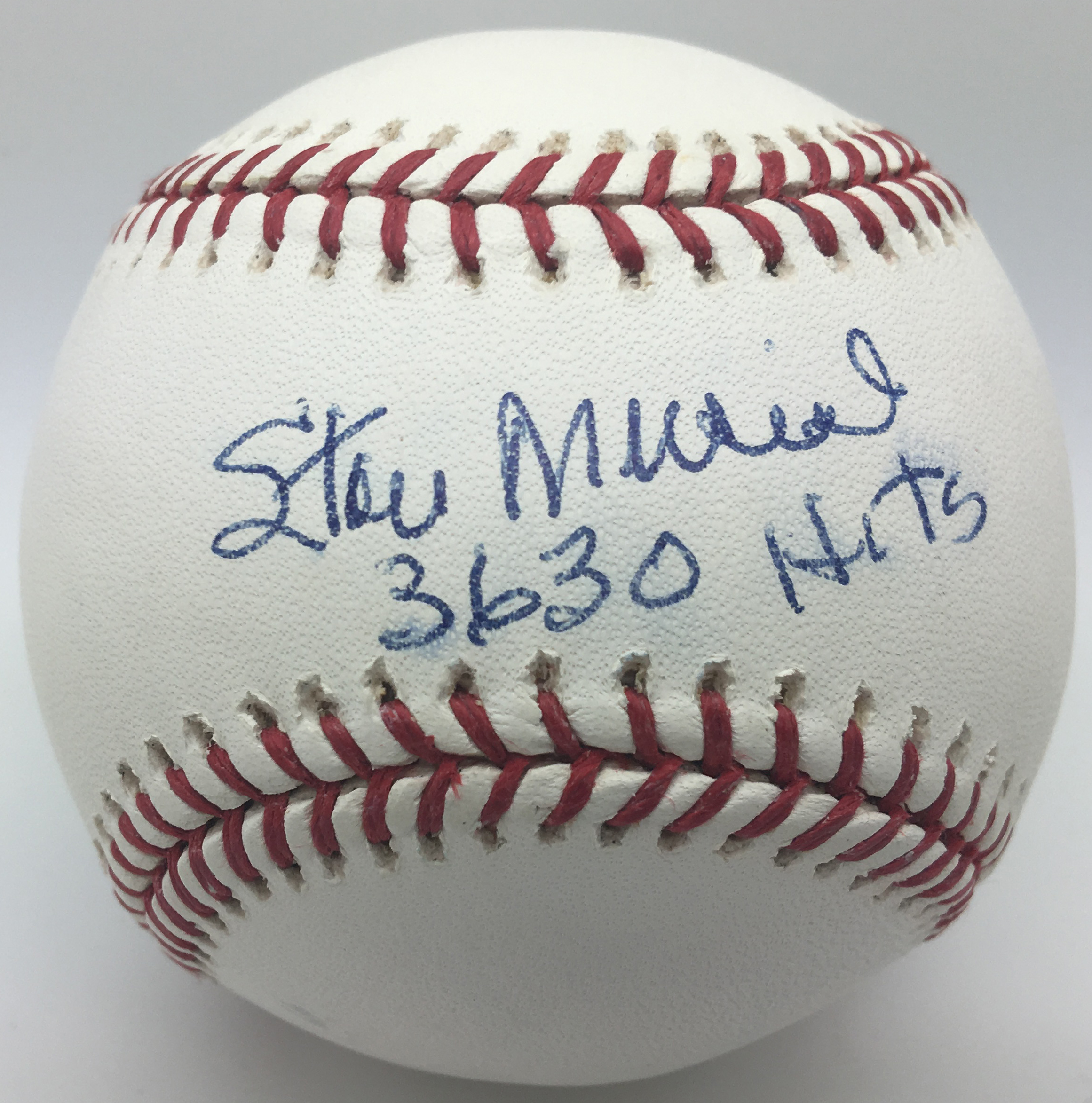 Lot Detail - Stan Musial Signed OML Baseball W/ 3630 Inscription (PSA ...