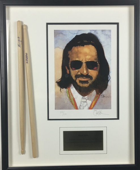 The Beatles: Ringo Starr Signed Limited Edition Framed Drum Sticks (PSA/JSA Guaranteed)