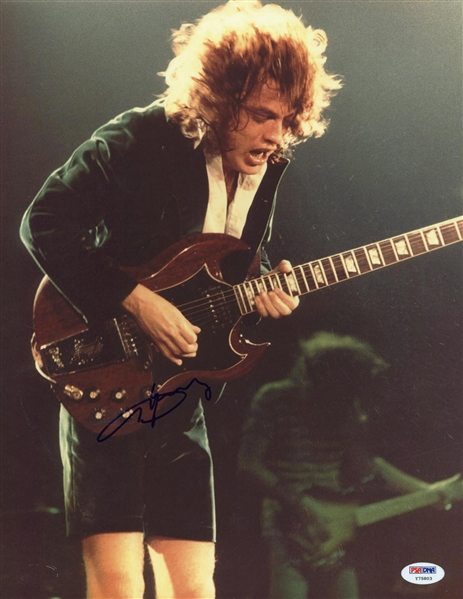 AC/DC: Angus Young Signed 11" x 14" Color On-Stage Photograph (PSA/DNA)
