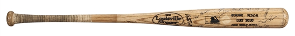 2000 New York Yankees (WS Champs) Team Signed Luis Sojo World Series Game Used Baseball bat w/ 23 Signatures! (PSA/DNA Graded GU 9)