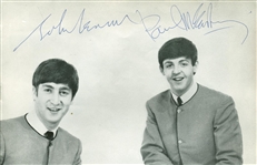 The Beatles: John Lennon & Paul McCartney Exceptional Dual Signed 4" x 5.5" Magazine Photograph (PSA/JSA Guaranteed)