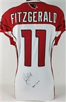 2010 Larry Fitzgerald Game Worn & Signed Cardinals Jersey (vs. SD)(PSA/DNA)