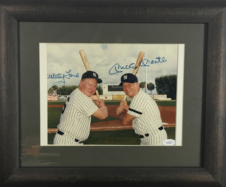 Mickey Mantle & Whitey Ford Dual Signed 8" x 10" Color Photo (JSA)